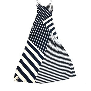 Navy Blu/White Stripe Maxi